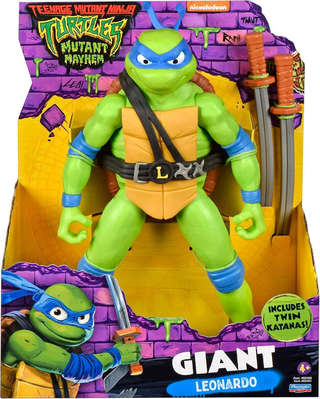 Playmates Toys Teenage Mutant Ninja Turtles Leonardo Figure - 12” Giant Collectible
