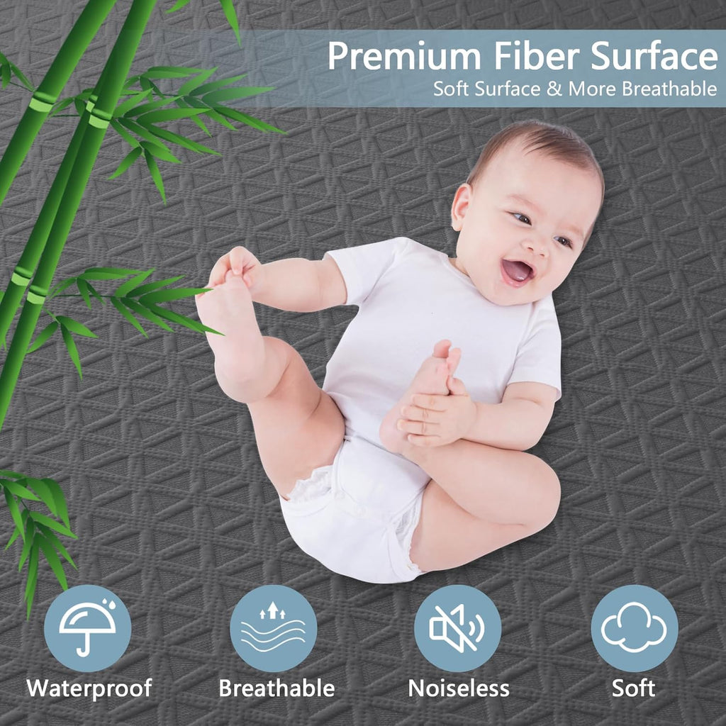 Skiennix Premium Waterproof Mattress Protector - King Size, Breathable Cooling Bed Cover, Gray
