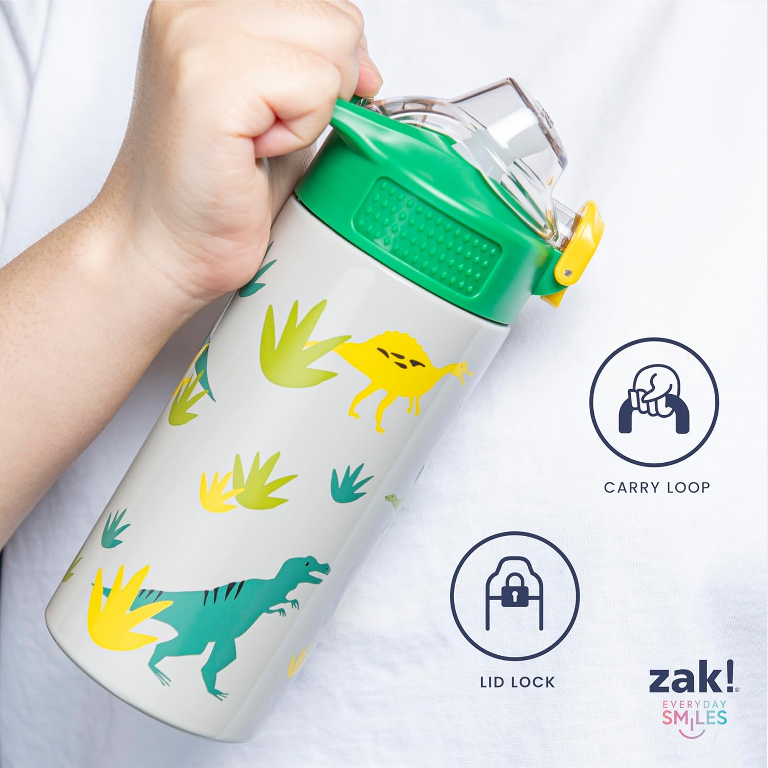 Zak Designs PAW Patrol Kids Water Bottle - 14oz Stainless Steel with Straw & Leak-Proof Spout | Sage Color