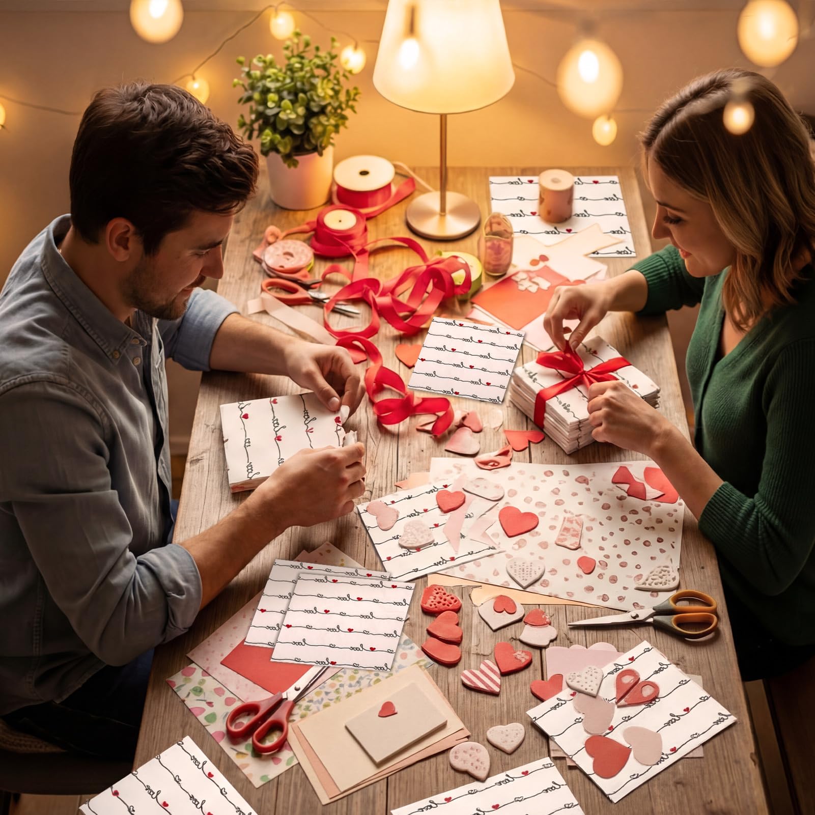 Feifeiya 60 Pcs Valentines Heart Cocktail Paper Napkins 6.5 x 6.5 Inches Love Heart Disposable Paper Napkins for Decoupage Dessert Beverage Tissue for Wedding Anniversary Party Tableware Party Supplie