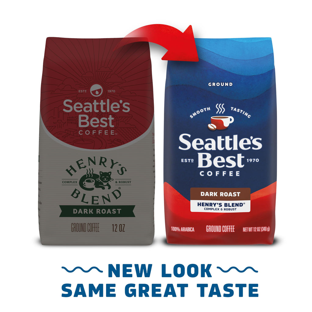 Seattle's Best Coffee Henry's Blend Dark Roast Ground Coffee, 12 Ounce (Pack of 1)