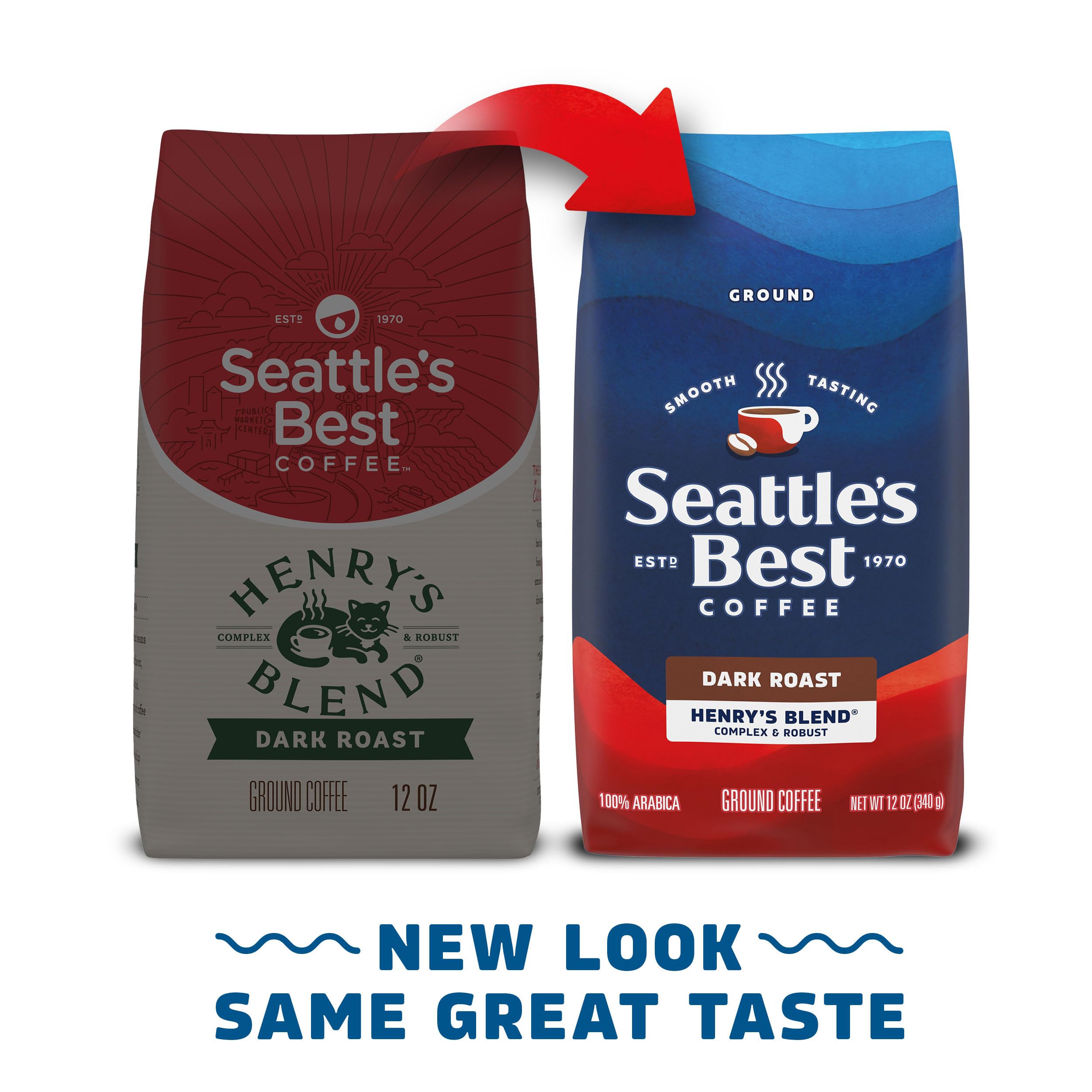 Seattle's Best Coffee Henry's Blend Dark Roast Ground Coffee, 12 Ounce (Pack of 1)