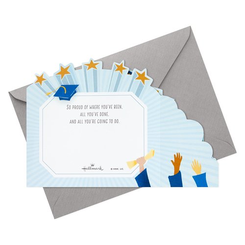 Hallmark Paper Wonder Displayable Pop Up Graduation Card (Hats Off)