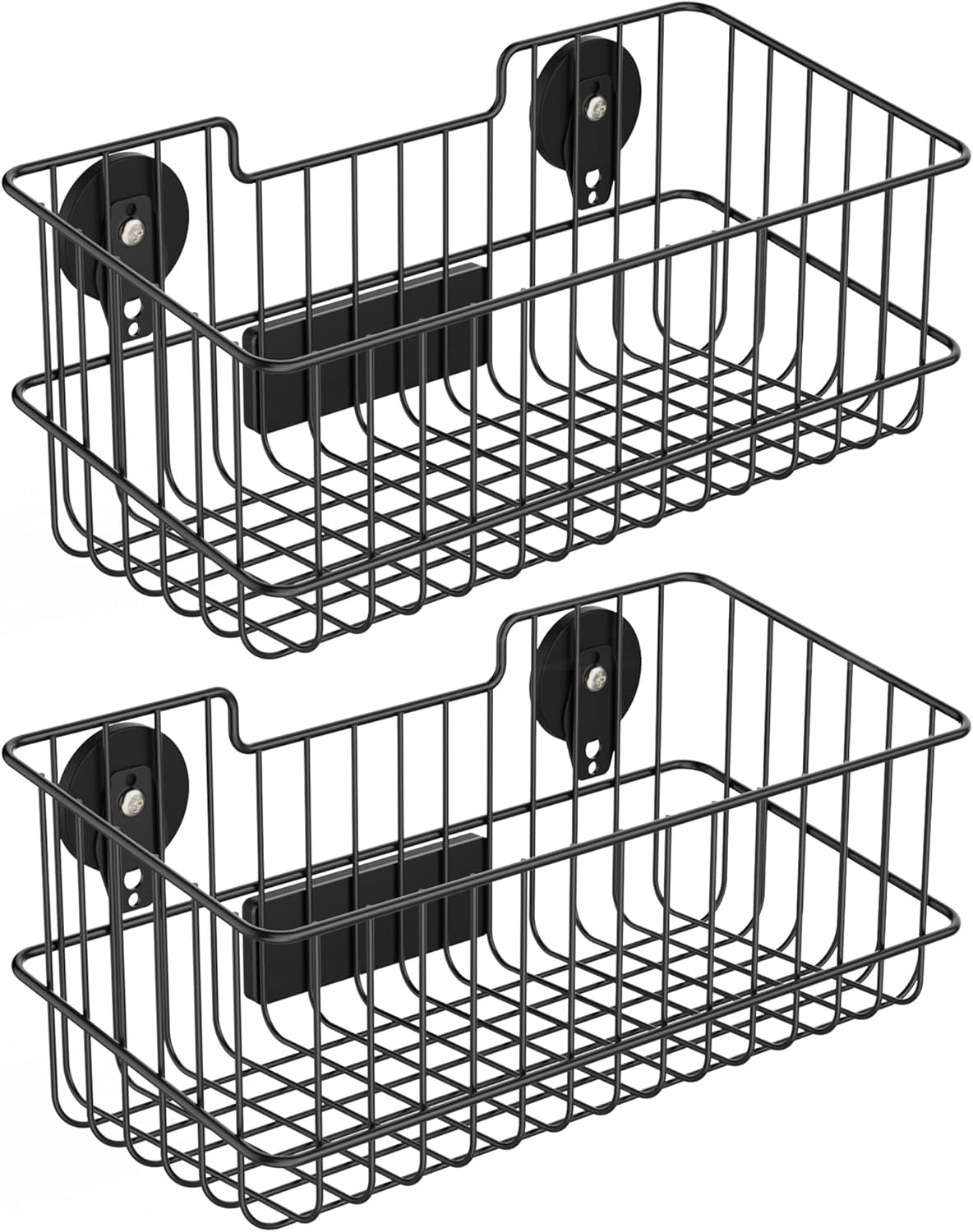 ULIBERMAGNET Magnetic Baskets - Large Capacity Metal Wire Organizer for Garage, Kitchen & Workshop (2 Pack)