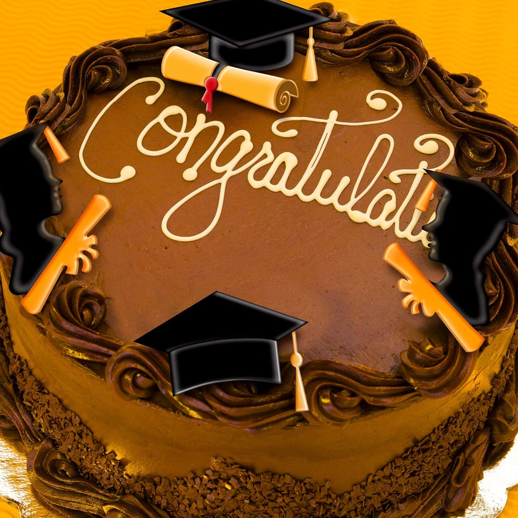 Whaline Graduation Mini Fondant Molds - 4 Pack Silicone Caps & Diplomas for Cake Decorations