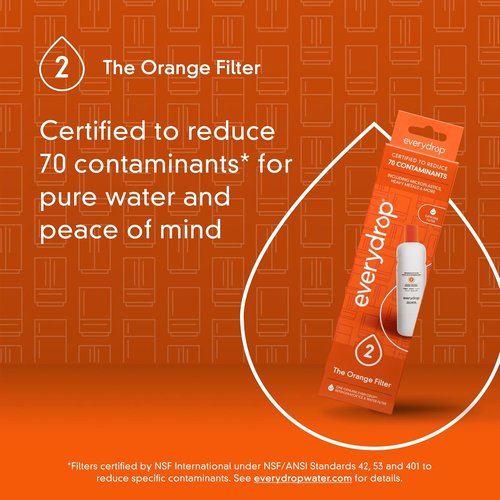Everydrop by Whirlpool Ice & Water Refrigerator Filter 2 - EDR2RXD1, Single-Pack Replacement Filter