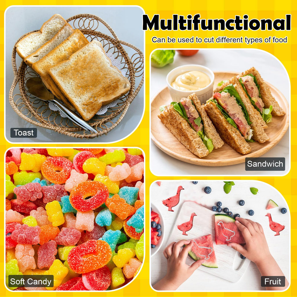 Havawish 4 Pcs Cookie Cutter Set 2 in to 5 in Cookie Cutter Stainless Steel for Baking Fondant Fruit Bread Birthday Party Decorations (Goose)