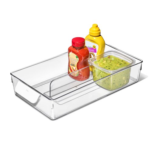OXO Refrigerator Adjustable Storage Bin, Clear