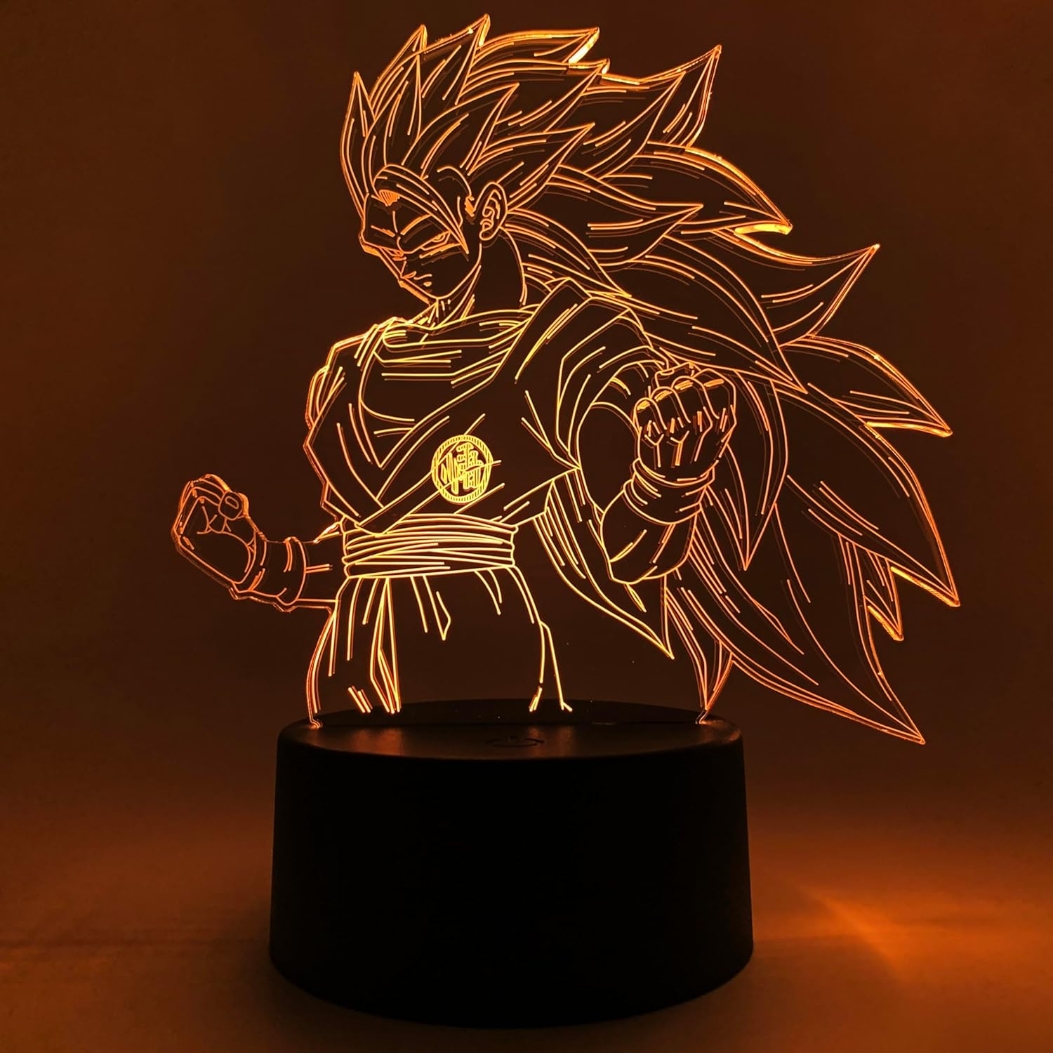 Otaku Lamps Super Saiyan 3 Goku Dragon Ball Super - 16 Color RGB LED Anime Night Light | 3D Room Décor Gift