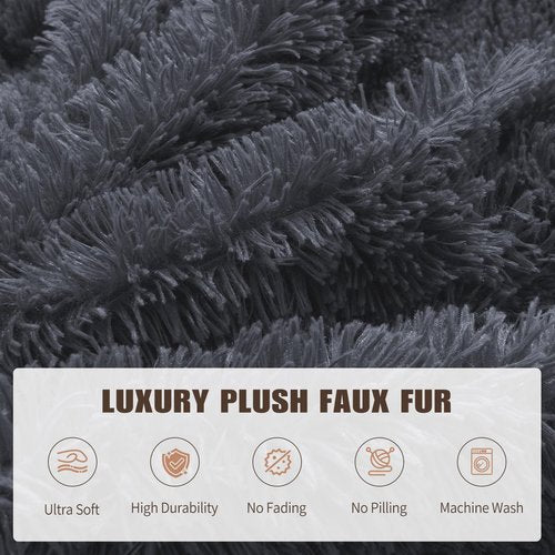 Bean Bag Cover (No Filler) Soft Faux Fur Stuffed Animal Bean Bag Storage, Fluffy Plush Bean Bag Chair Cover Washable, Comfy Bean Bag Covers for Adults Kids Teens