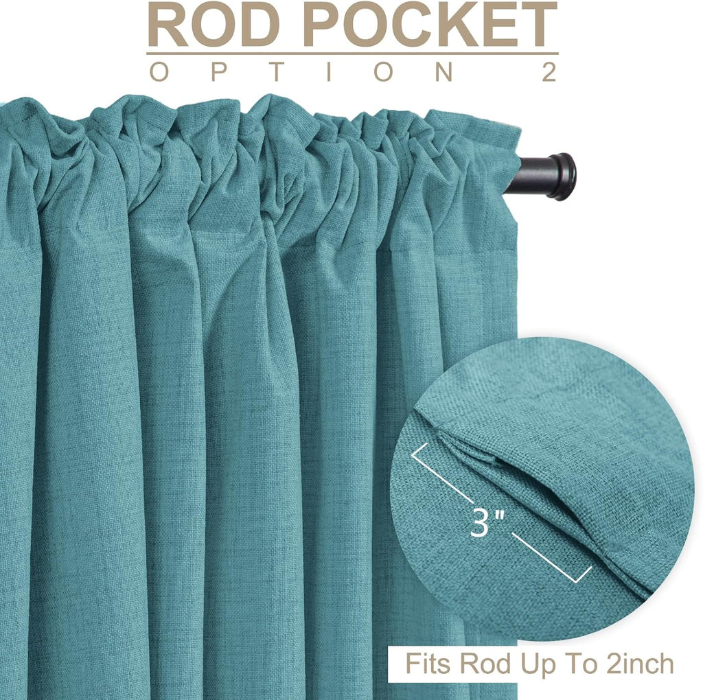 Skiennix 100% Blackout Curtains - Thermal Insulated Drapes for Bedroom | 50" W x 90" L, Dark Cyan
