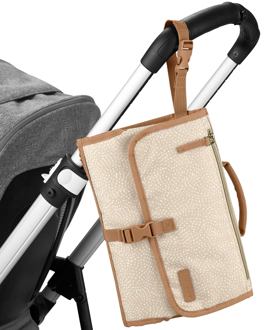 Skip Hop Portable Baby Changing Pad - Pronto Design in Beige Swirl Dot for Easy On-the-Go Use