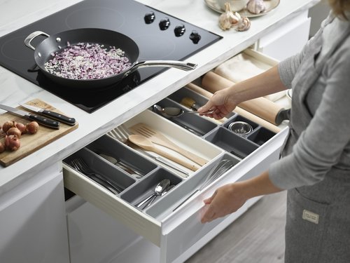 Joseph Joseph Blox 10 Piece Plastic Storage Trays Organizer Grey