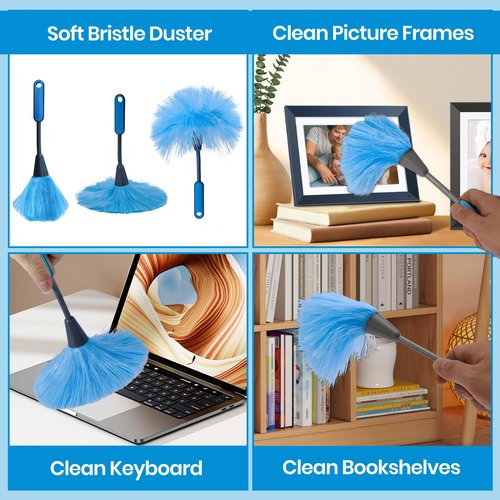 Ceiling Fan Cleaner Duster Kit 72 Inch Ceiling Fan Duster Extension Pole 8-in-1 Microfiber Duster Set for High Ceilings, Fan Blades, and Lights Reusable Cleaning Tools with Storage Bag
