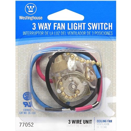 Westinghouse 7705200, 3 Way Fan Light Switch, 1-Pack