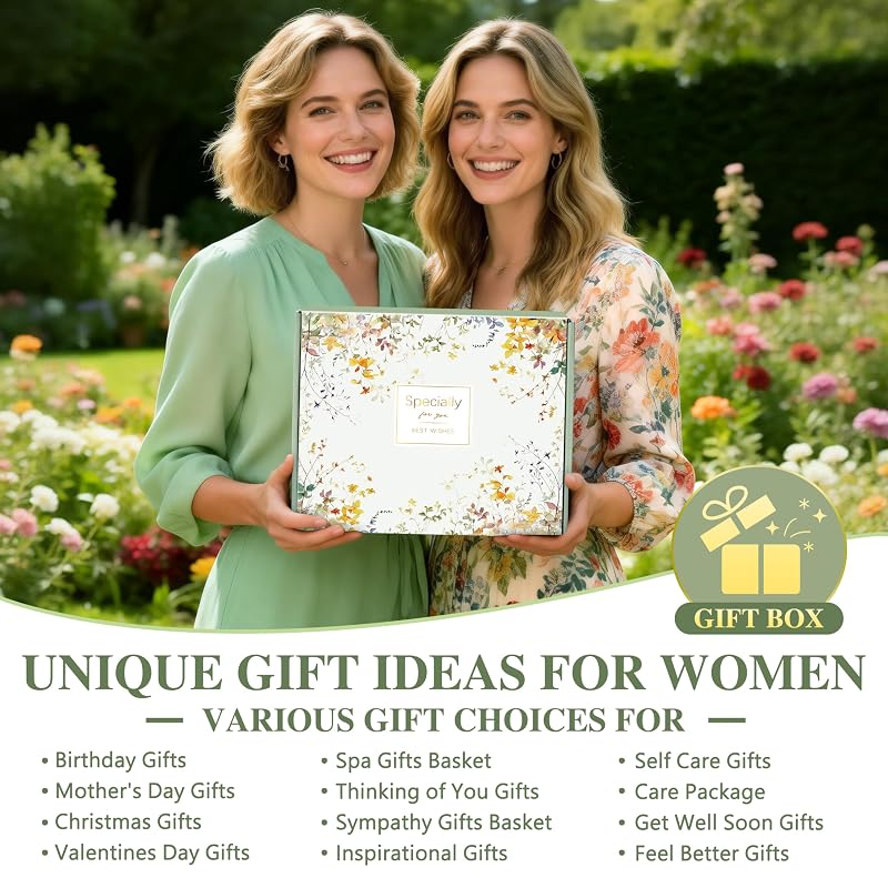 Birthday Gift Basket for Women - 13 Items Care Package, Green Variation