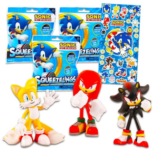 Sonic the Hedgehog Blind Bag Party Favors 3 Pack – Bundle with 3 Sonic Mystery Bags with Mini Sonic Figurines Plus Stickers | Sonic Action Figure Set for Kids, Boys, Girls