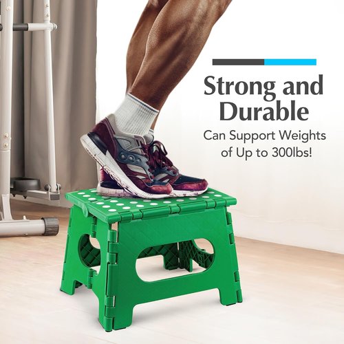Handy Laundry Folding Step Stool - Lightweight & Sturdy for Adults and Kids - Easy One-Flip Design | Green