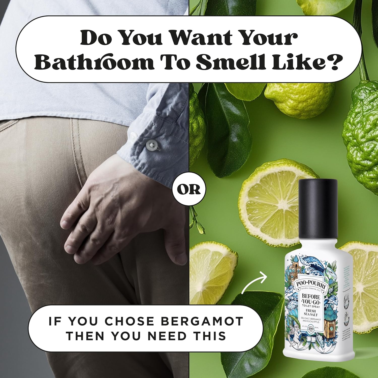 Poo-Pourri Before-You-Go Toilet Spray - Fresh Sea Salt Scent | 4 Fl Oz, Plant-Based Deodorizer (Pack of 2)
