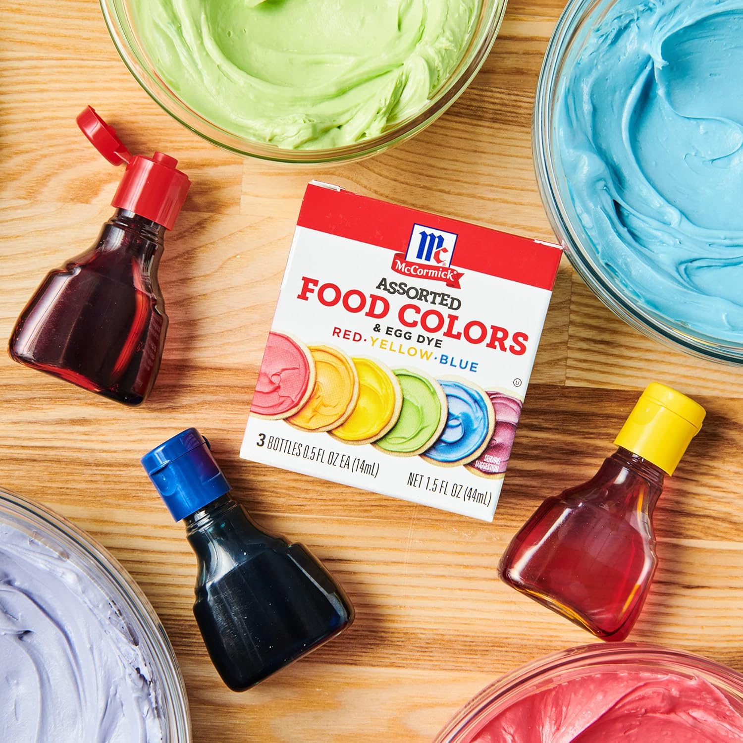 McCormick Food Colors & Egg Dye Set - Vibrant Assorted Colors, 1.5 Fl Oz