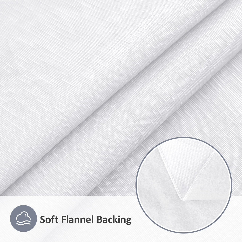 Enjoyidea Vinyl Tablecloth with Flannel Backing-6 Pack White 60x102 Inch Outdoor Waterproof Rectangle 6 Foot Plastic Table Cloths Sheets-Wipeable Heavy Duty Oilcloth for Picnic Party Camping Dining