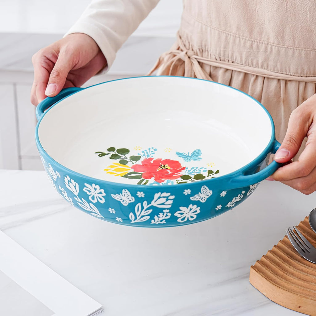 Wisenvoy Ceramic Pie Pan - Non-Stick Deep Dish Pie Plate | 9.8 Inches Porcelain Bakeware