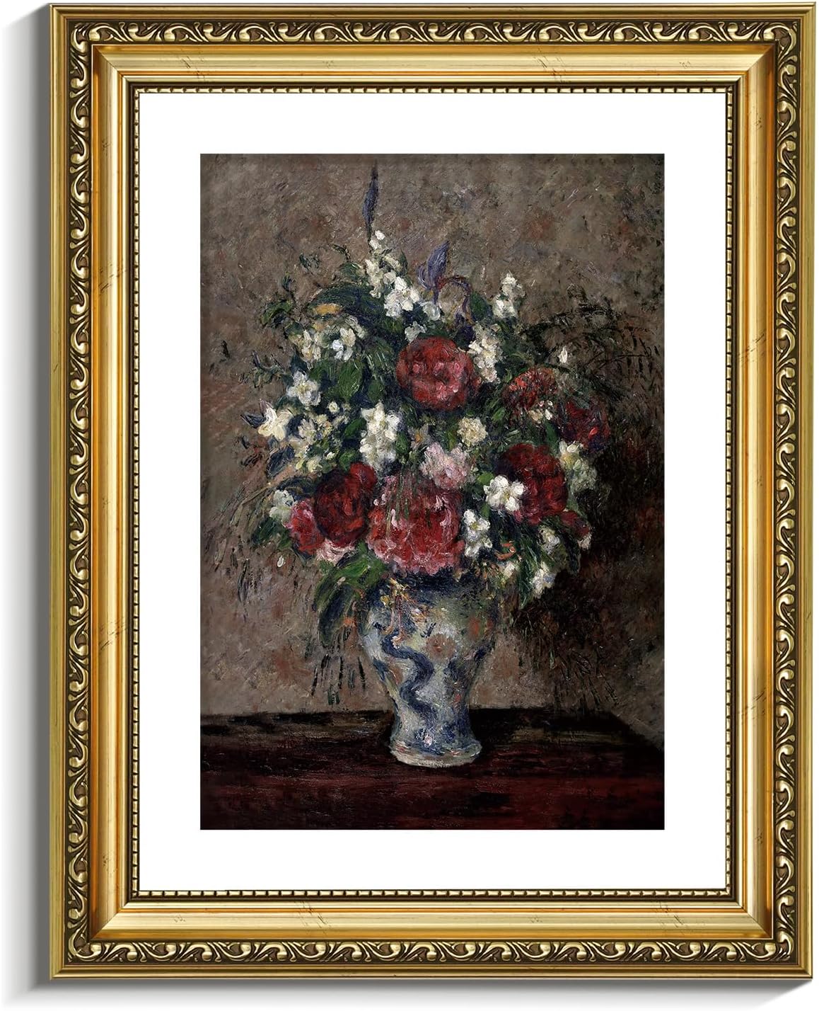 VIYYIEA Gold Framed Canvas Wall Art - Vintage Botanical Flower Prints for Home Decor | 11x14in