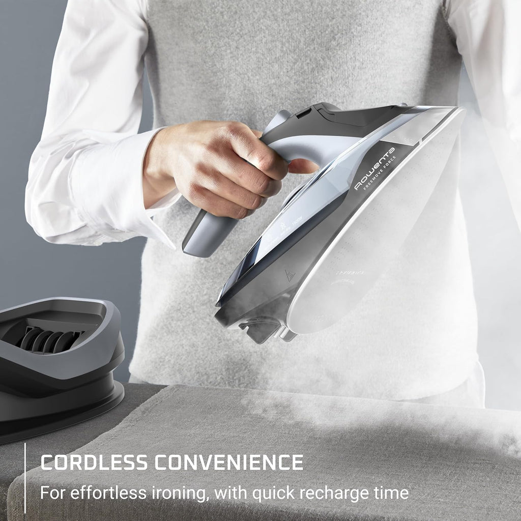 Rowenta Freemove Cordless Iron - 1600 Watts Rapid Heating Portable Steamer | Stainless Steel Soleplate, Blue