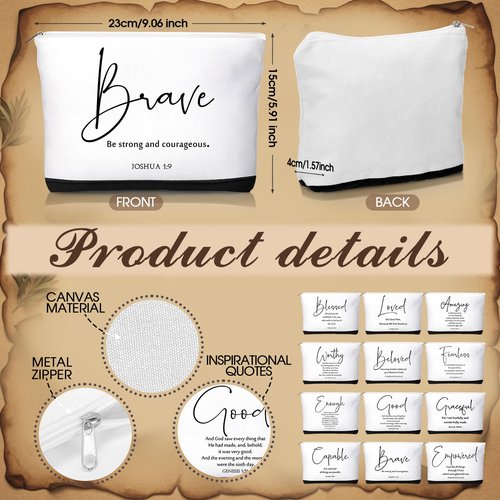 36 Pcs Inspirational Christian Gift Bulk for Women 13 oz Ceramics Bible Verse Coffee Mugs Religious Makeup Bags Compact Mirrors Party Favors for Female Friend Mom Wife Employee Appreciation(Colorful)