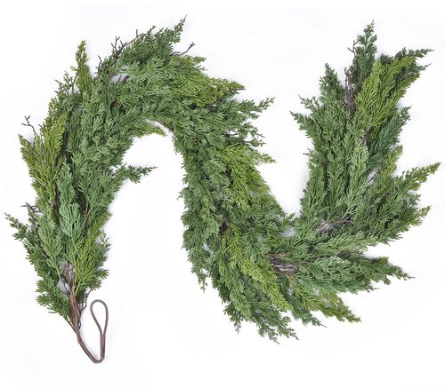 Gomat Pine Christmas Garland Clearance, 6ft Christmas Greenery Garlands Realistic Cypress Branches Pine Garland for Holiday Mantel Fireplace Table Centerpiece Home Decoration