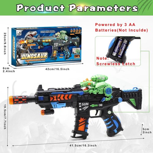 DaoDaoZhu Dinosaur Light-Up Toy Gun - Fun Sound Effects for Kids | Perfect for Halloween & Birthdays (Ages 3-7)