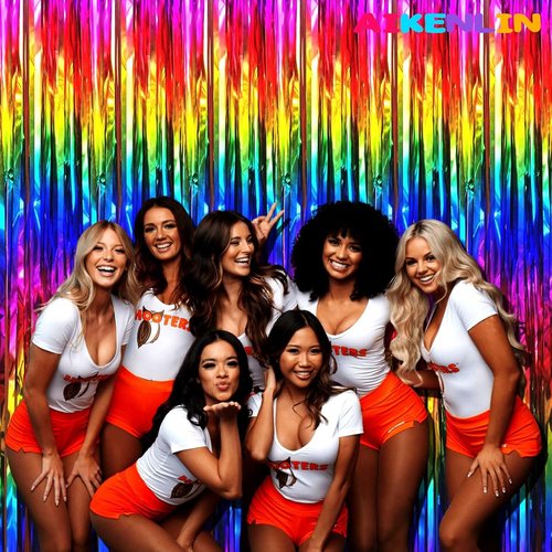 Colorful Foil Fringe Curtain Backdrop by [Brand Name] - 3.2Ft x 9.8Ft Metallic Tinsel Streamers for Parties & Events