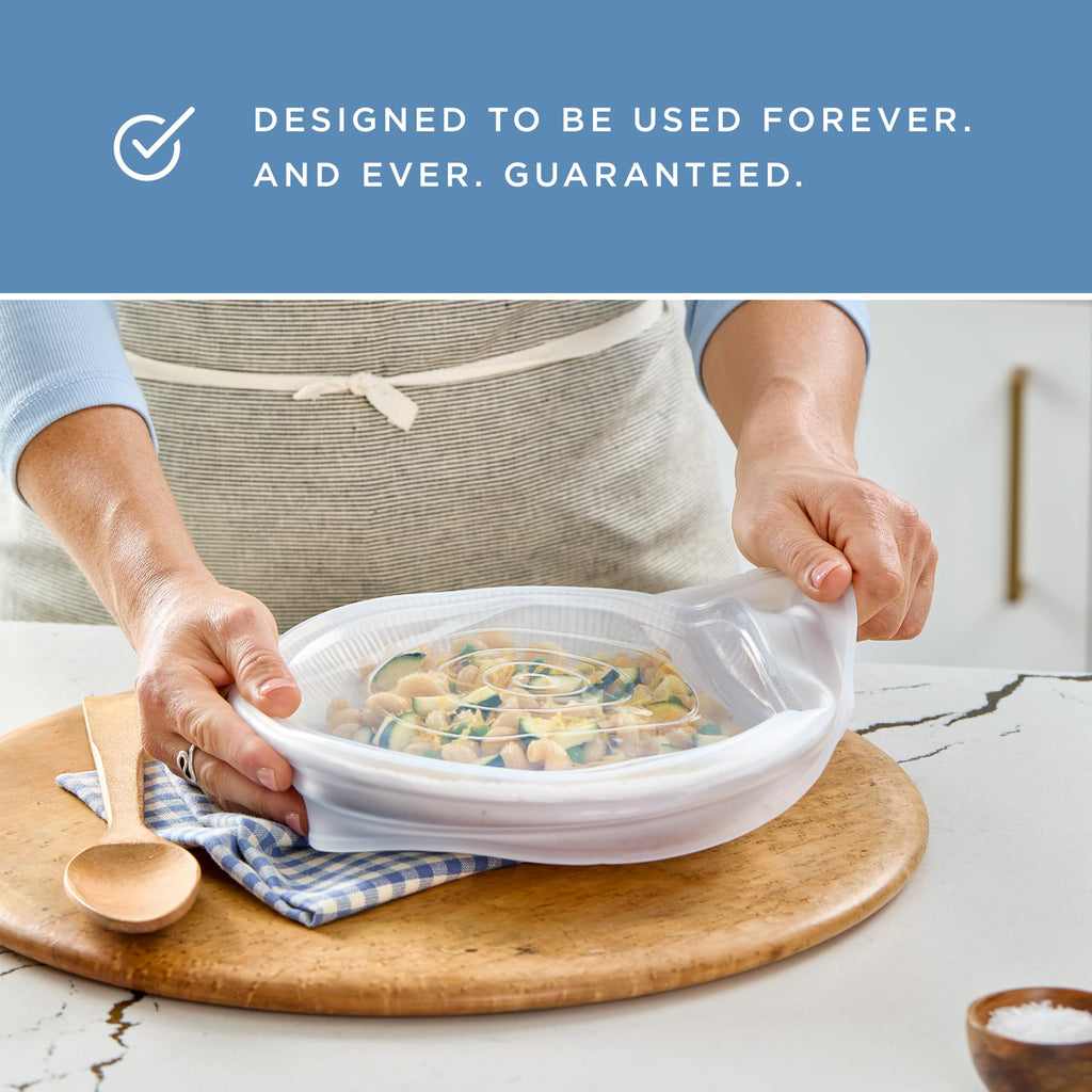 Stasher Premium Reusable Silicone Stretch Lids, Clear, 3pk of 9” Lids, Airtight Seal, Food Container Covers, BPA Free, Leak-free, Dishwasher Safe, Microwave Safe, Eco-Friendly