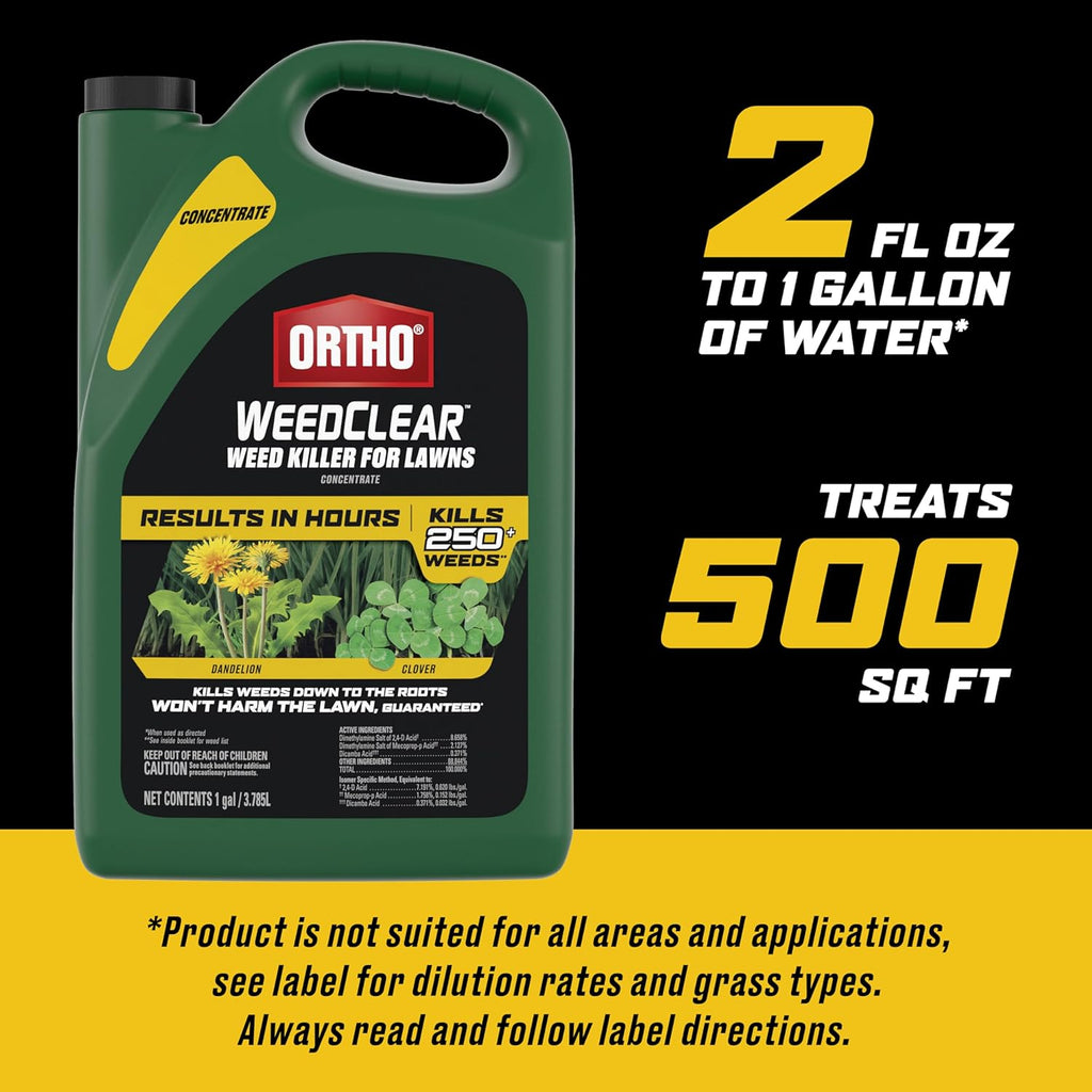 Ortho WeedClear Weed Killer Concentrate - Effectively Kills Dandelions & Clover | 1 Gallon