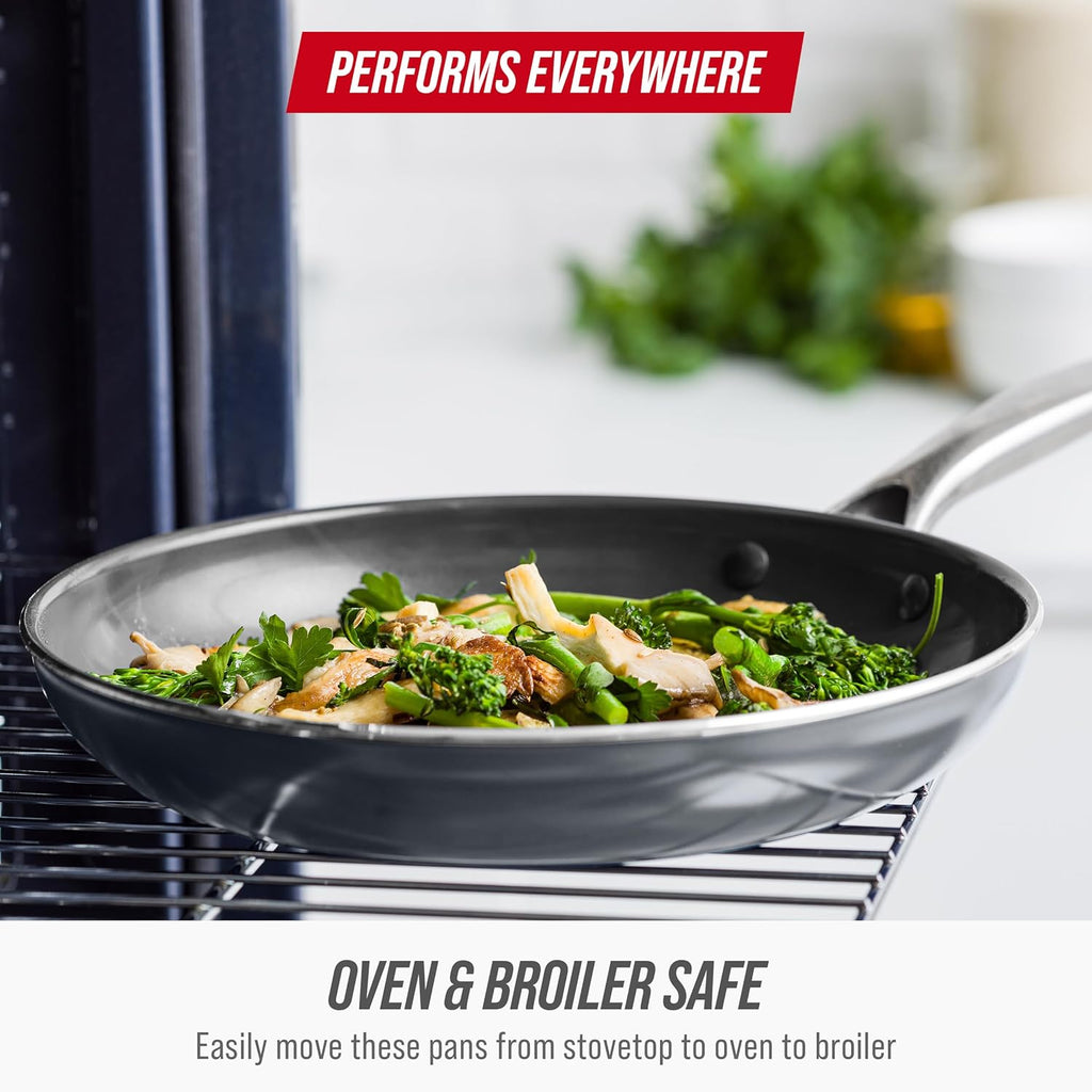 Blue Diamond 8" Nonstick Frying Pan - Ceramic Diamond Infused, PFAS-Free, Dishwasher Safe, Gray