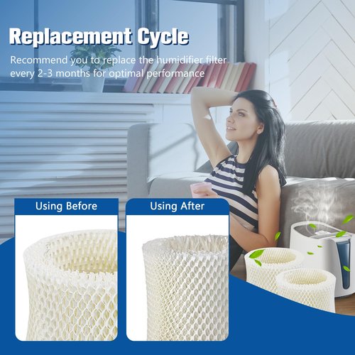 Funmit Humidifier Filters Replacement for Honeywell Humidifier Filter HAC-504 HAC-504AW and Honeywell Filter A, Replacement for Honeywell HCM-350 HCM-500 HCM600 Cool Mist Humidifiers, 4 Pack, White