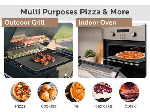 OLEEK Pizza steel Sheets for oven - Metal baking steels sheets for oven - Pizza steel 16x13.4 inches - Steel pizza stone for oven - Baking's steels pro pizza - Baking's stone for oven