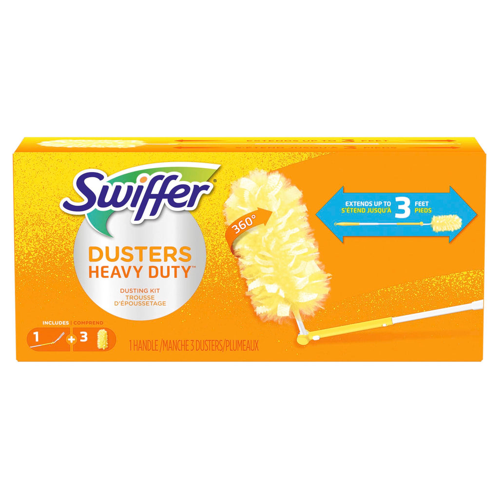 Swiffer 360 Dusters Extender Kit, 3 Unscented Dusters With Extendable handle (Packaging May Vary)
