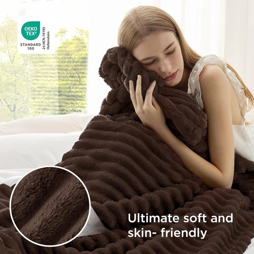 Bedsure GentleSoft Twin Blanket - Cozy Dark Chocolate Throw for Women | Soft and Stylish 66x90 Inches