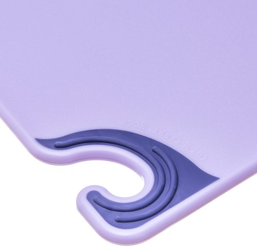 San Jamar Saf-T-Grip Cutting Board for Restaurants, Saf-T-Zone Cutting Board, 15" X 20", Purple