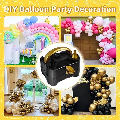 Bezente Rainbow Latex Balloons - 100 Pack Assorted Colors with Electric Balloon Pump