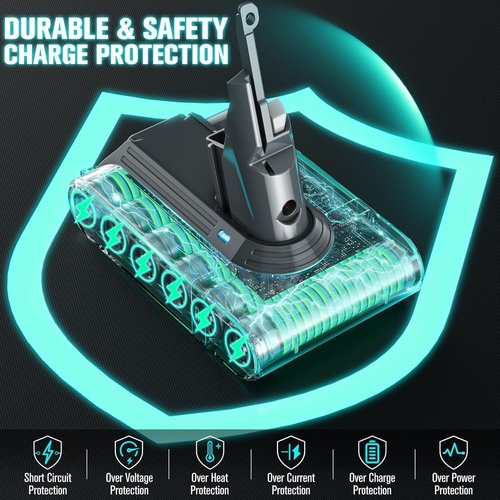 EGR Advanced 9000mAh V7 Battery Replacement - Compatible with Dyson SV11 V7 Models | Powerful HEPA Vacuum Cleaner Upgrade