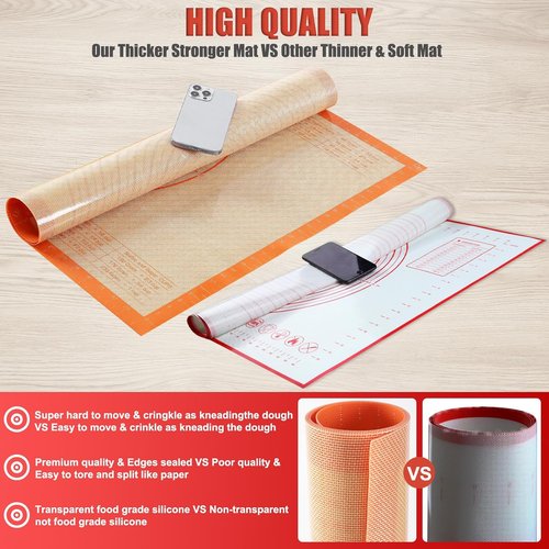 **Silicone Pastry Mat - 36x24 Inch Nonstick Baking Surface for Easy Dough Rolling & Pastry Prep**