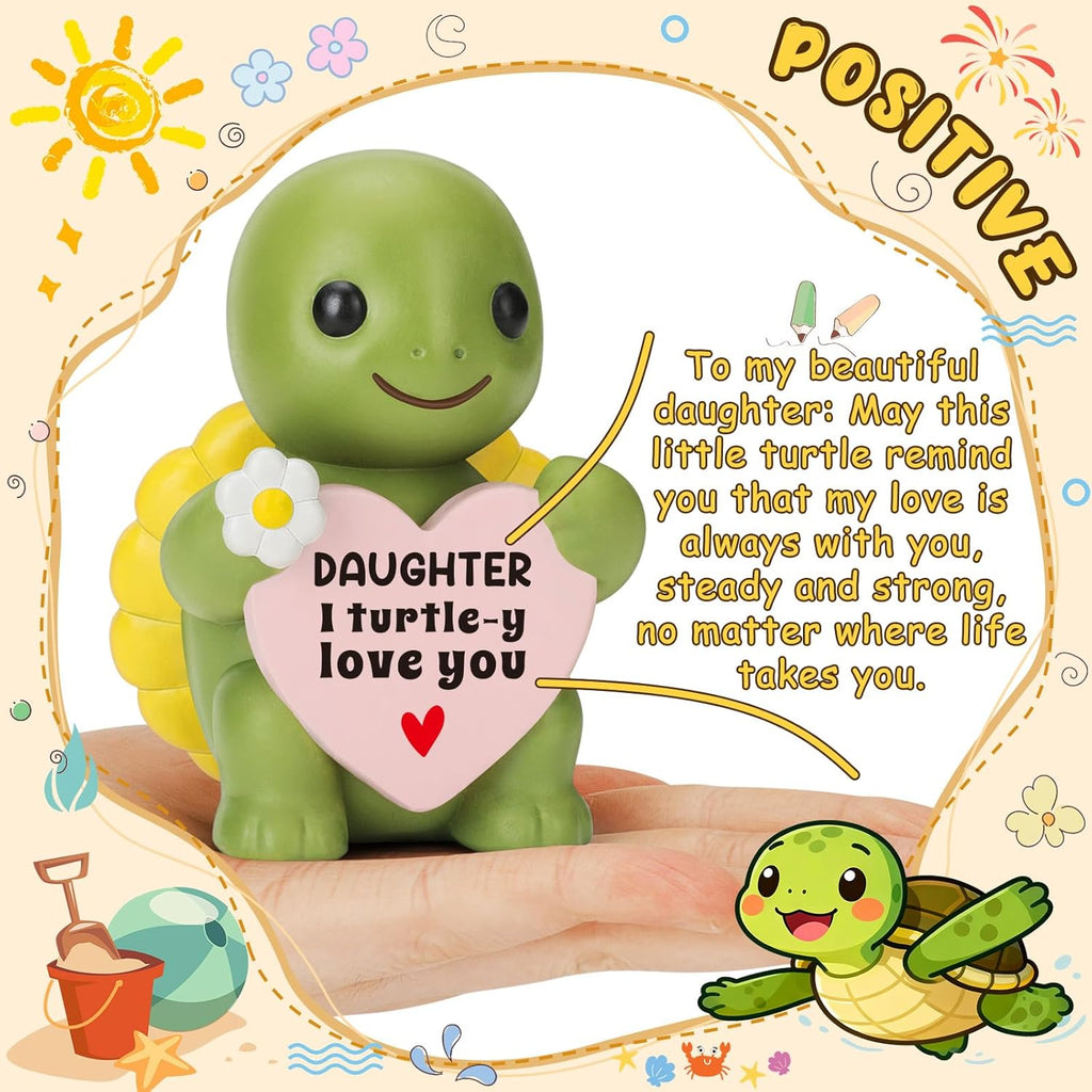 Skiennix Mini Resin Turtle Figurines - Cute Emotional Desk Decor for Mother's Day & Birthdays | Perfect Gift for Daughters & Teens