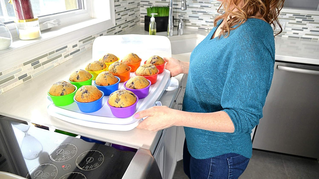 Professional Jumbo Silicone Baking Cups - Premium 12-Piece Set | Reusable Muffin Pans | BPA-Free