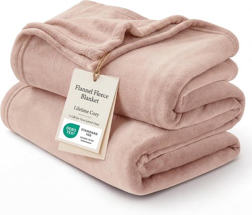 Bedsure GentleSoft Fleece Blanket - King Size Dusty Pink, Soft & Lightweight Plush Luxury, 108x90 Inches
