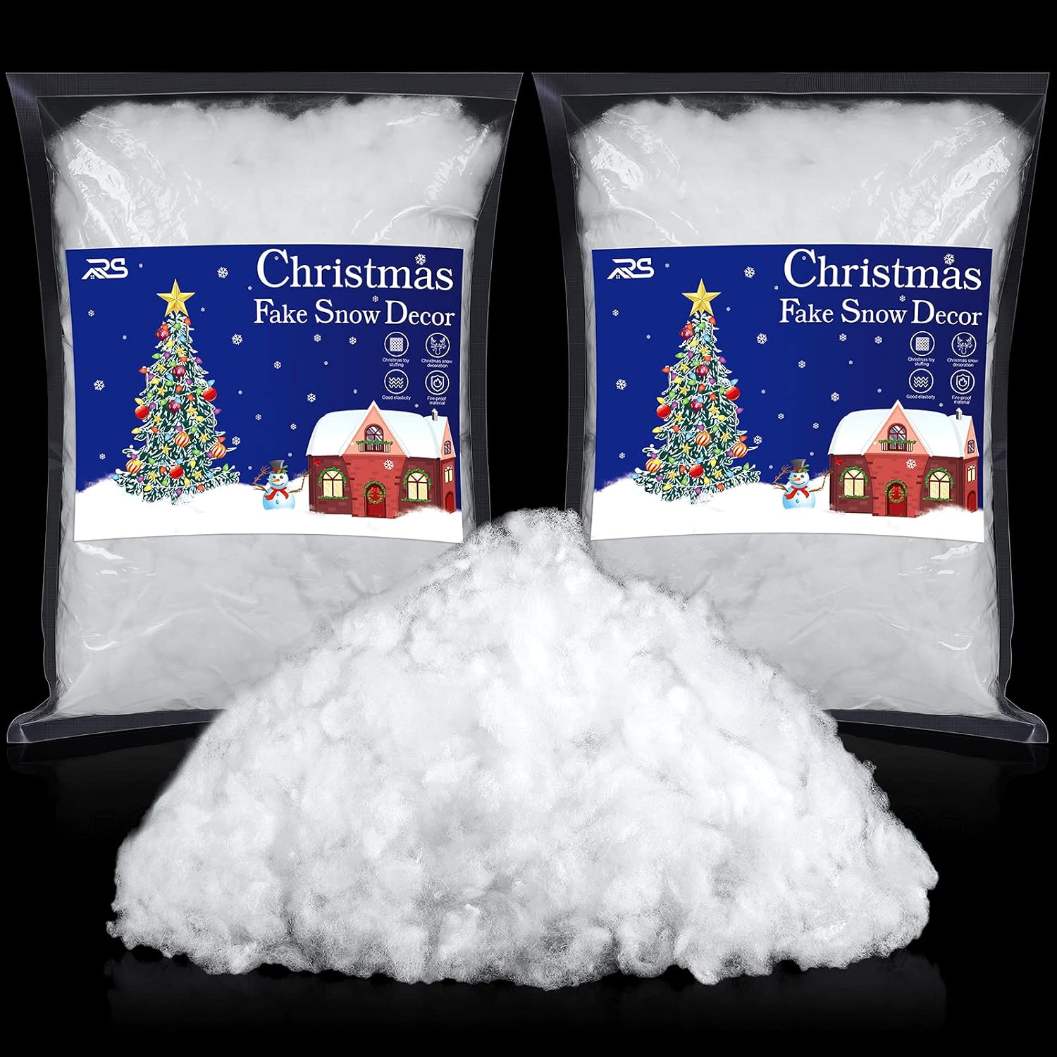 Ruisita Artificial Snow - 17.6 Ounces Fluffy Snow Fiber for Christmas Tree & Holiday Displays