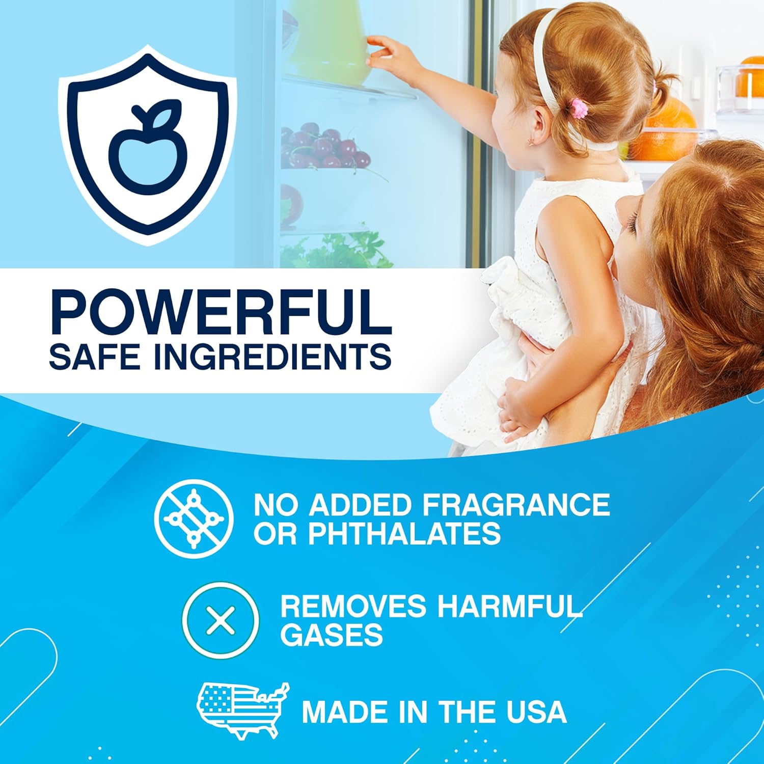 NonScents Refrigerator Deodorizer - Long-Lasting Odor Eliminator with Activated Charcoal - Unscented (2-Count)