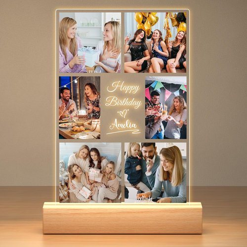 Jkolalin Custom Picture Frame - Personalized Night Light Photo Frame | Unique Birthday Gift for Friends