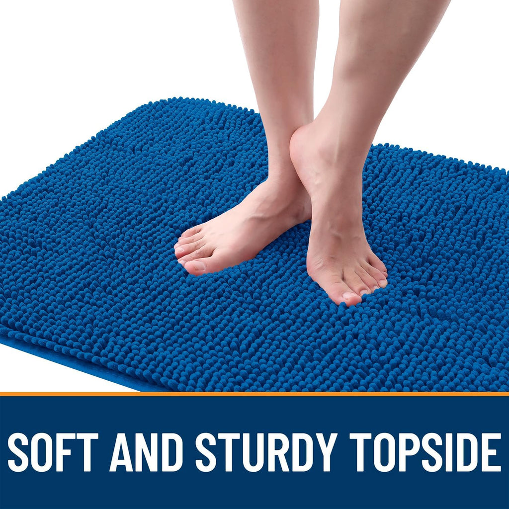 OLANLY Dog Door Mat - Absorbent Non-Slip Washable Doormat for Muddy Paws | 32x20 Deep Navy Blue